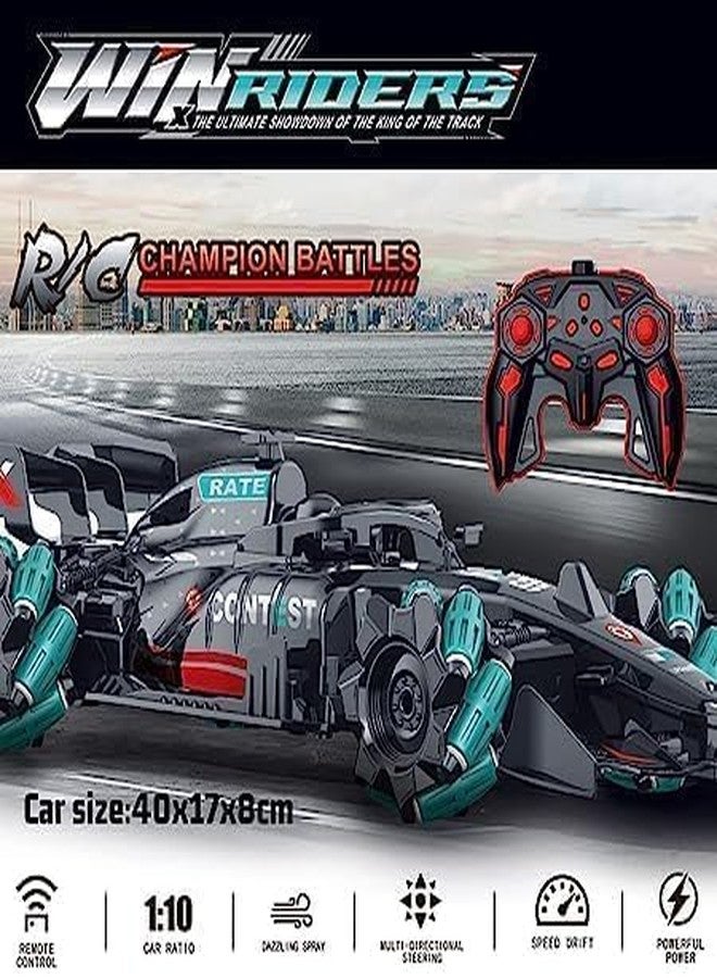 Oupstrive Rechargeable F1 Super Drifter 360 Rotation Remote Control Smoke car with LED Lights | Stunt High Speed Race Remote Control Fast Stunt Toy Car for Kids (Multicolor, Pack of 1) - Image 5